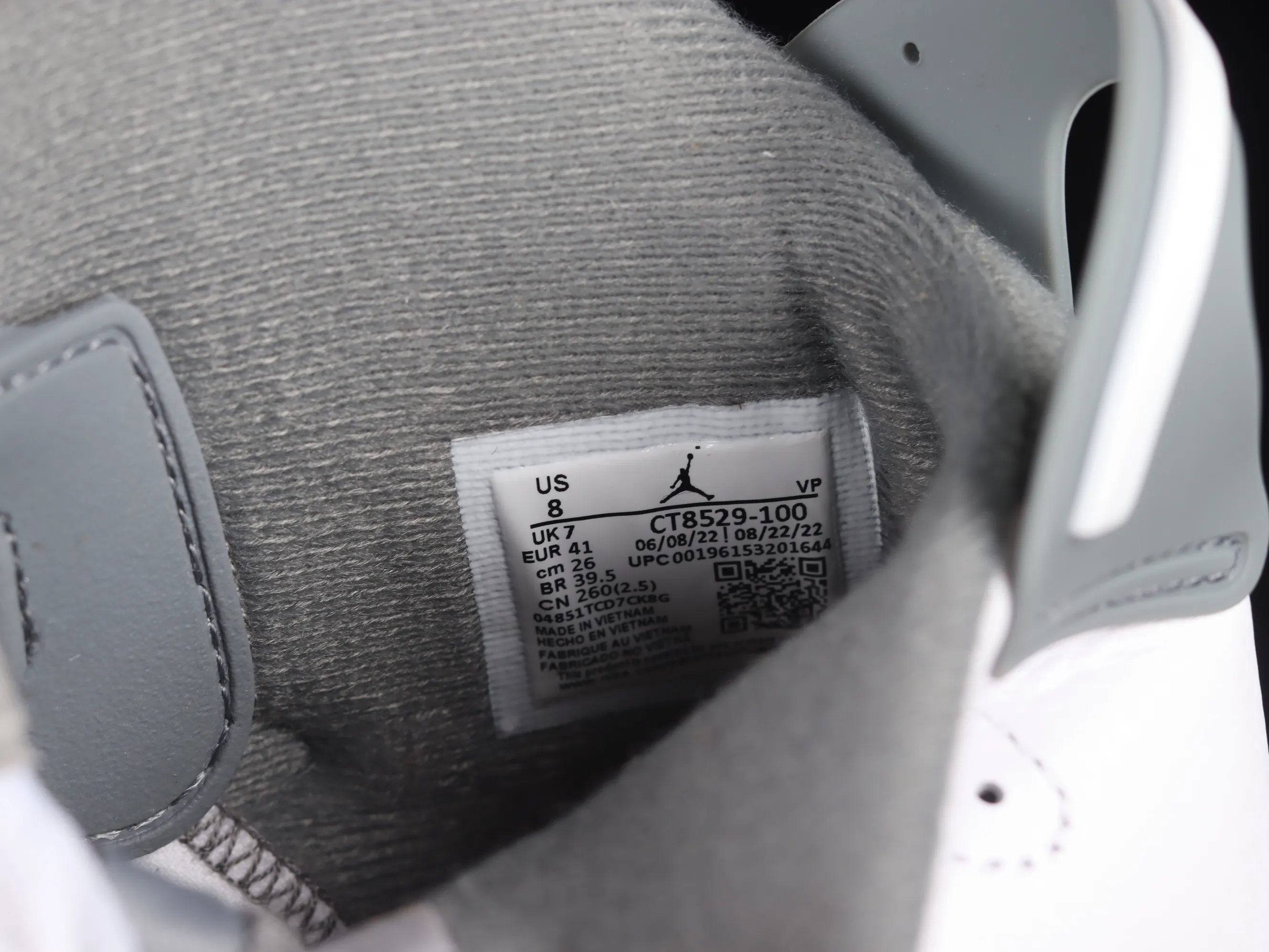 All categories Air Jordan Jordan series basketball shoes Air Jordan 6 Air Jordan 6 "Cool Grey" AJ6 Joe 6 cool gray basketball shoes CT8529-100